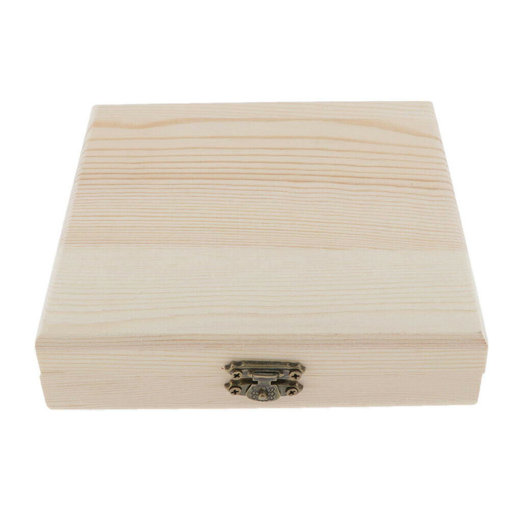 Square Wooden Jewelry Box, Jewelry Organizer and Storage- Natural, Wedding Candy