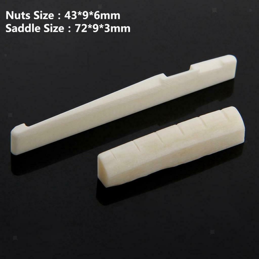 Acoustic Guitar Bone Bridge Saddle And Nut, Rosewood Bridge Pindot