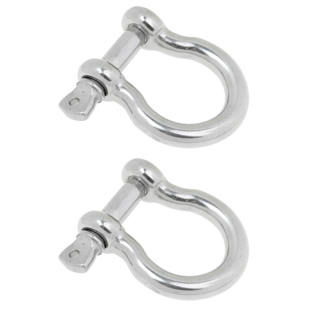 2 Pieces Boat Chain Rigging Bow Shackle Captive Pin 304 Stainless Steel 10mm