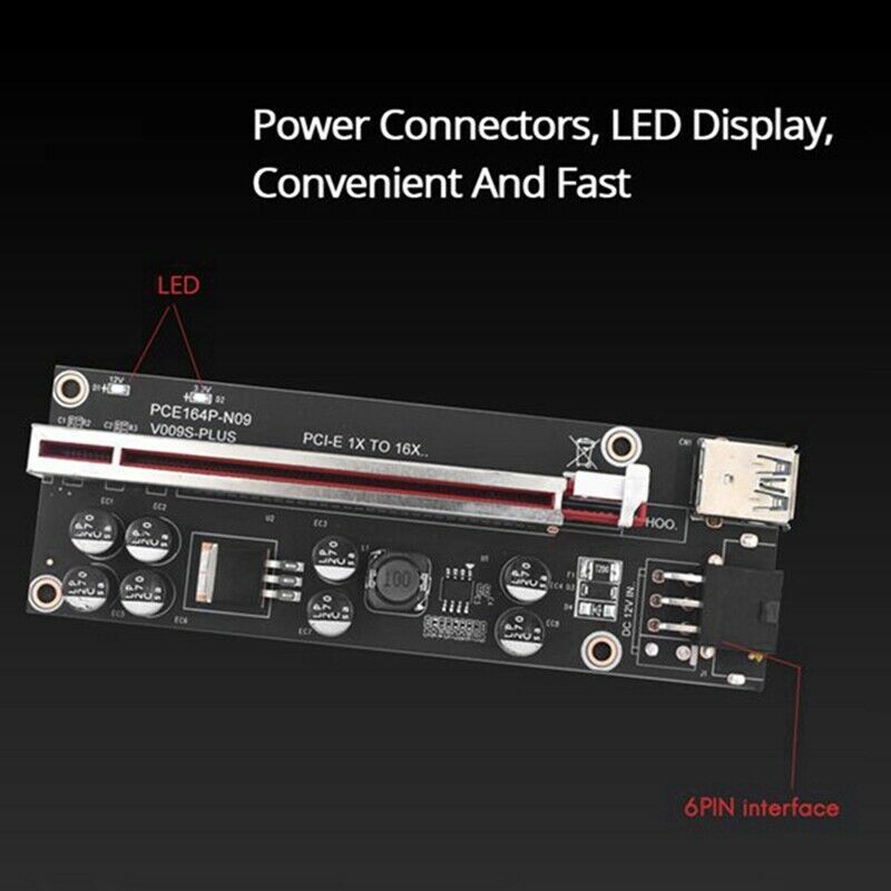 VER009S Plus PCIE Riser Card Ver 009S Sata 15 Pin to 6 Pin Express 1X 4X 8X G9Y3