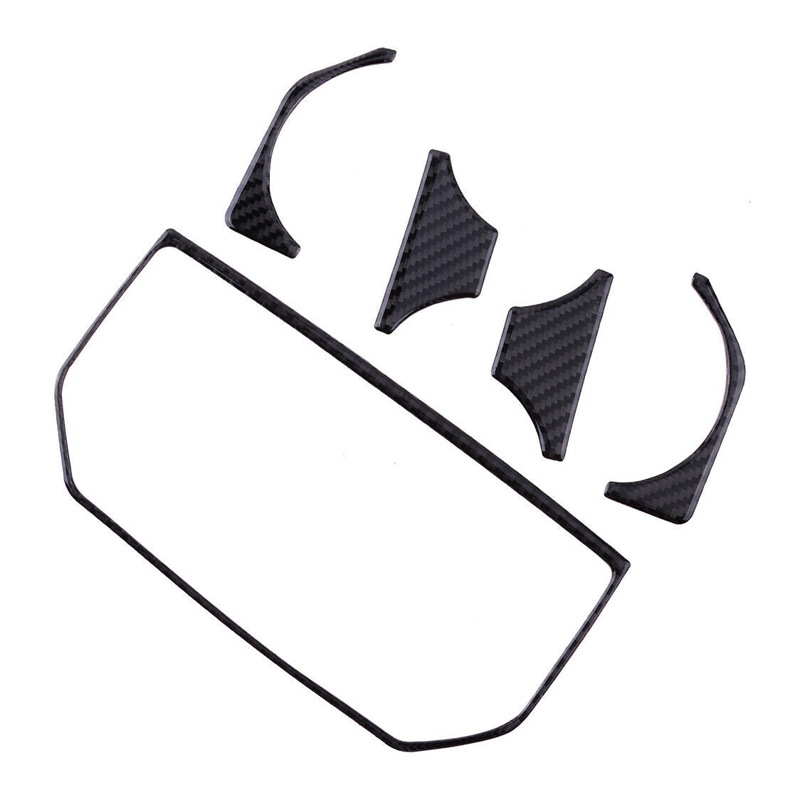 Carbon Fiber Car Rear Water Cup Holder Panel Cover Trim Kit Fit for Ford F-150