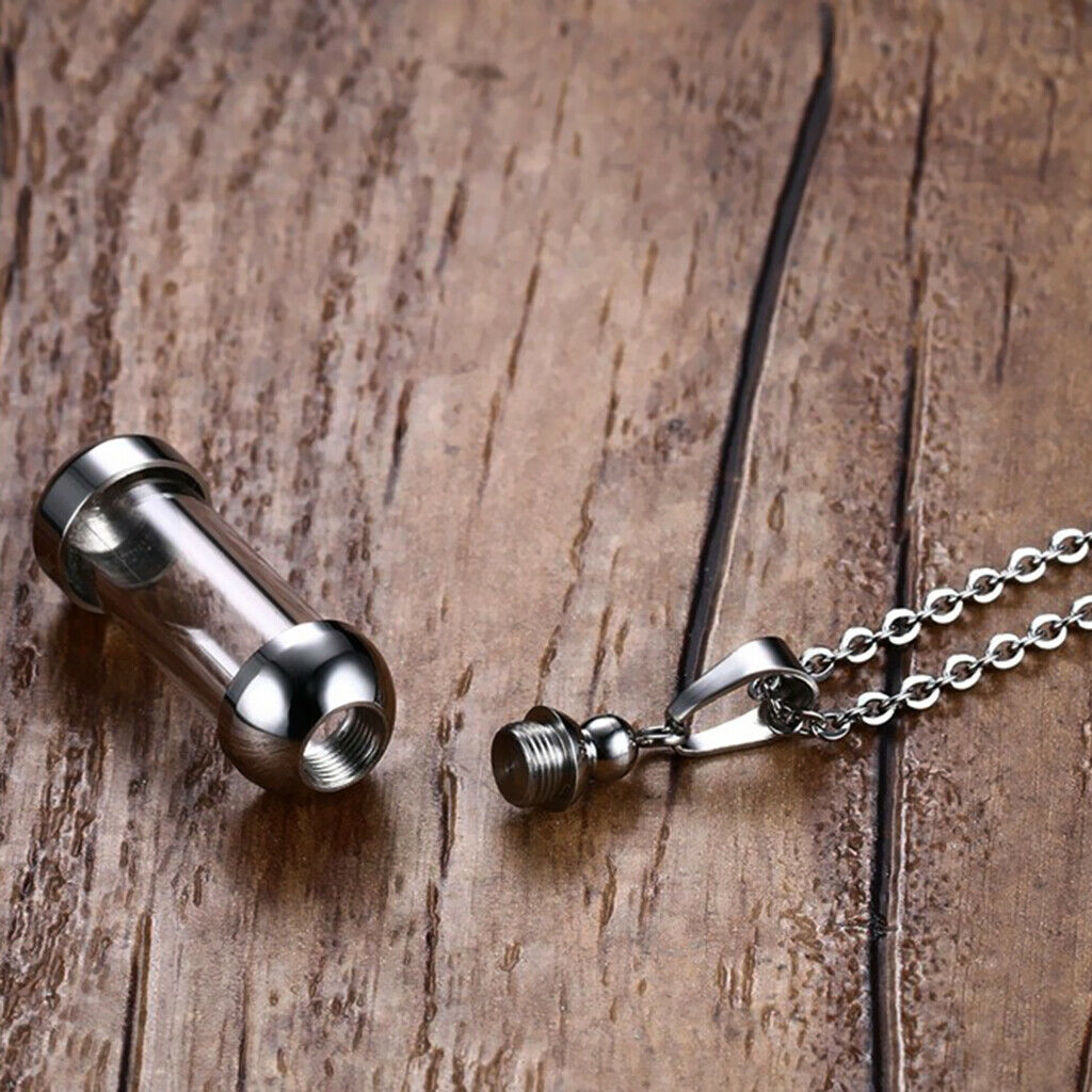 4x Cremation Urn Necklace Opening Container Vial Tube Pendant Necklace