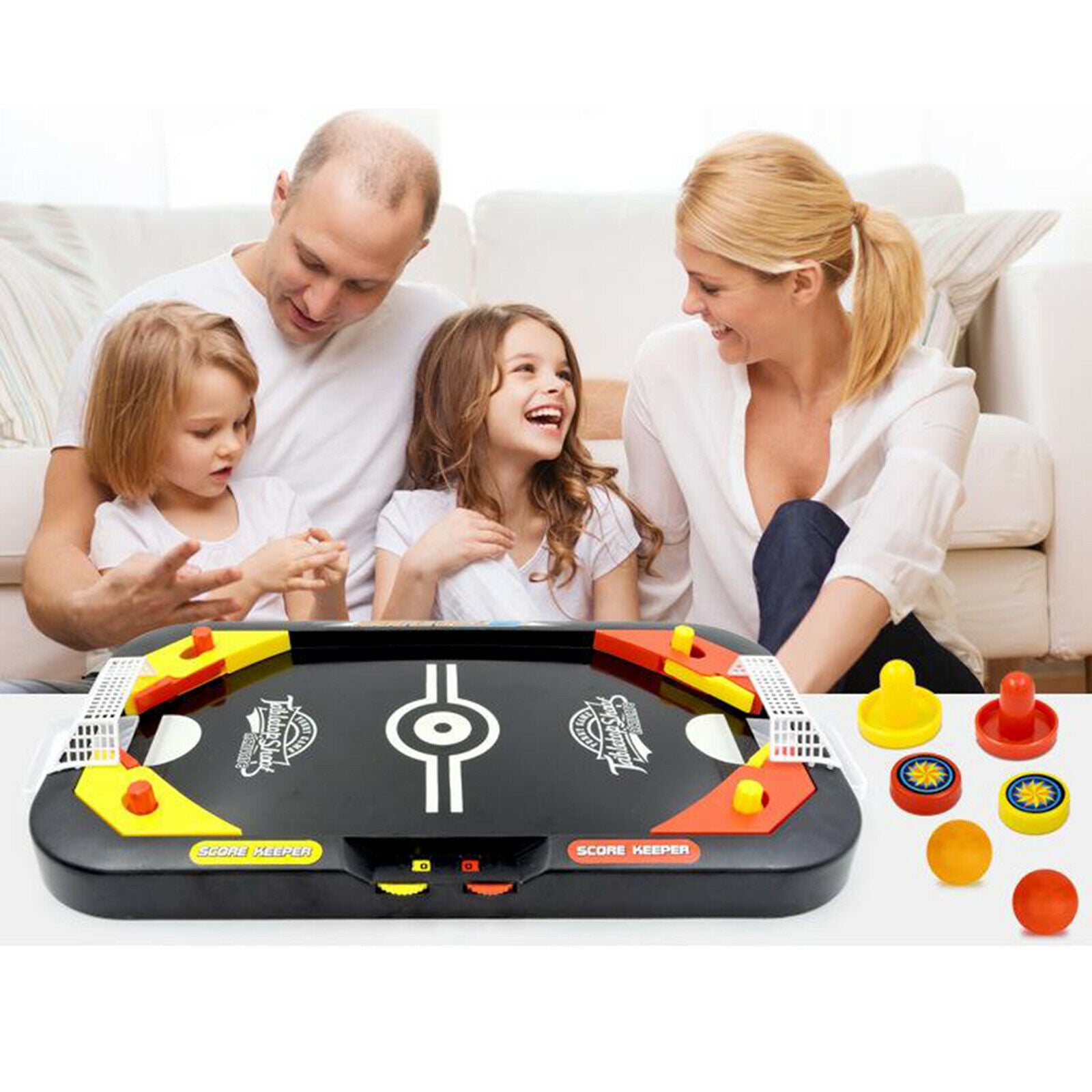 Plastic Desktop Air Hockey Table Game Portable Hockey Game for Kids and Adults