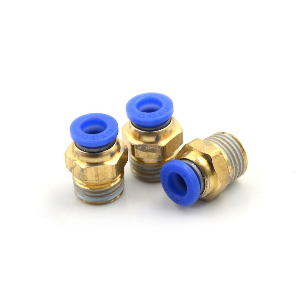 5PCS Male 1/4" - 6mm Straight Push in Fitting Pneumatic Push to Connect Air WF