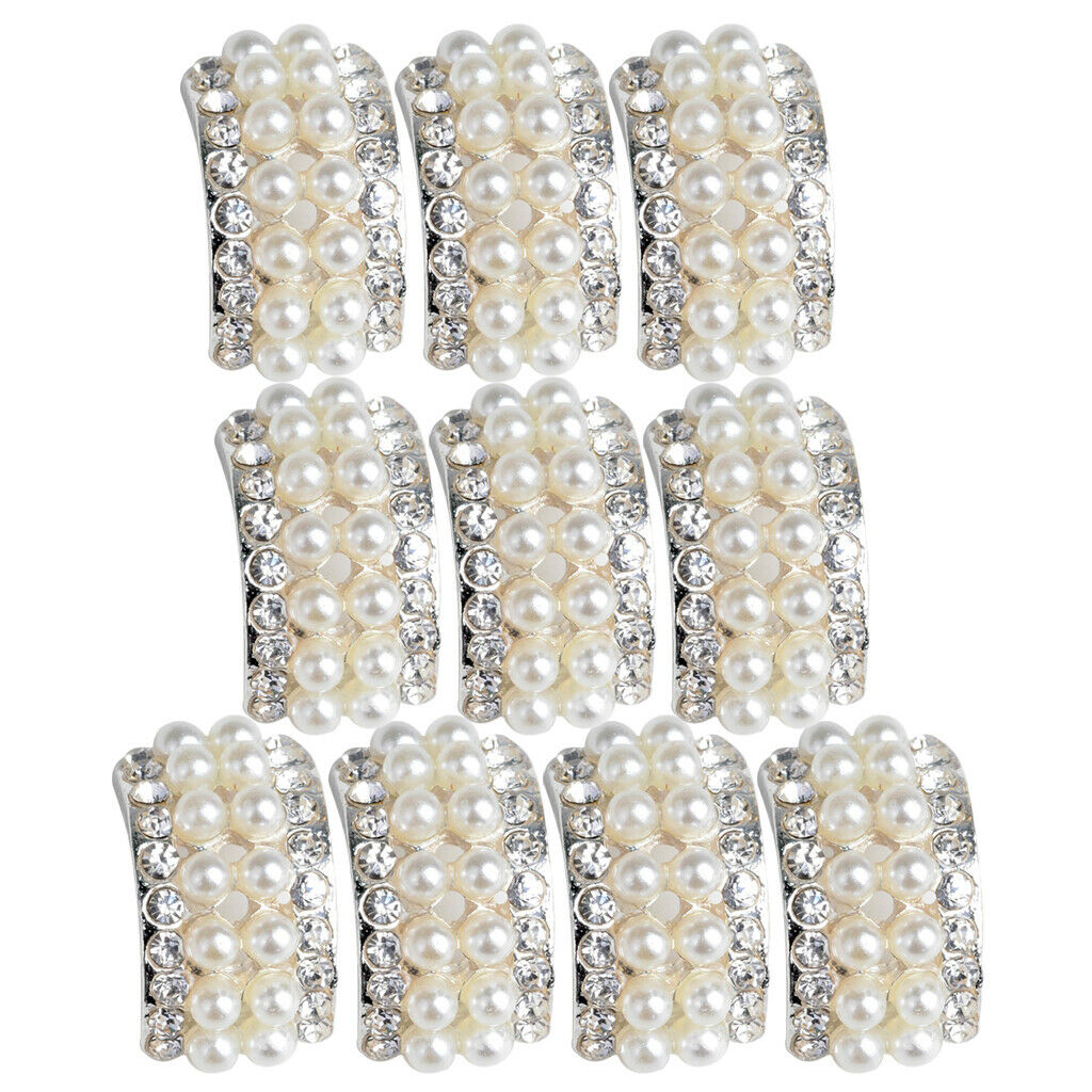 Set of 10 pearls rhinestones crystal flatback ornament gemstones decoration DIY