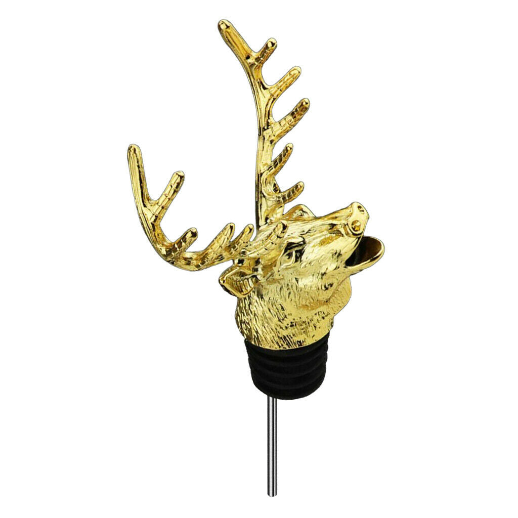 Deer Head Wine Pourer & Aerator with Silicone Rubber Fitting for Wine and Liquor