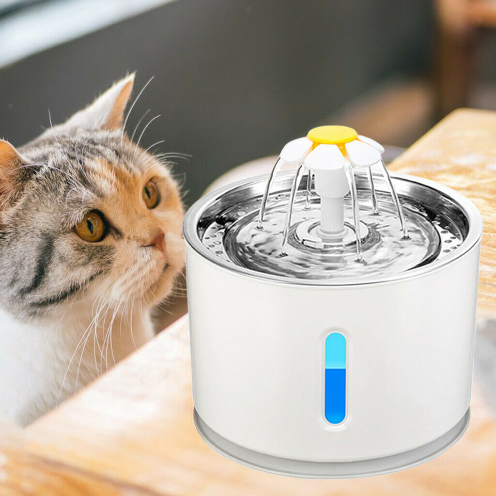 2.4L Cat Water Fountain Small Dogs Drinking Bowl Healthy Water Dispenser