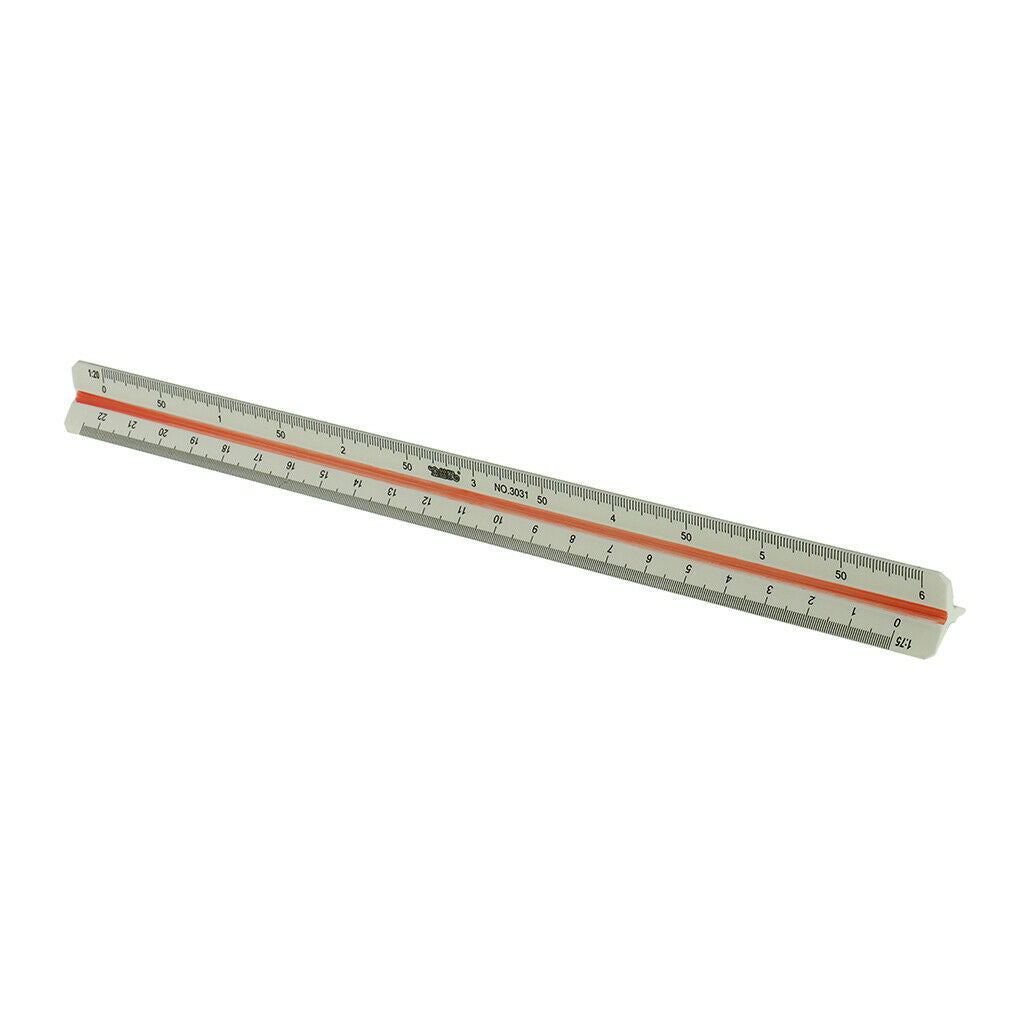 4X 12" Solid Plastic Triangular Triangle Metric Scale Measure Ruler 3 Sides