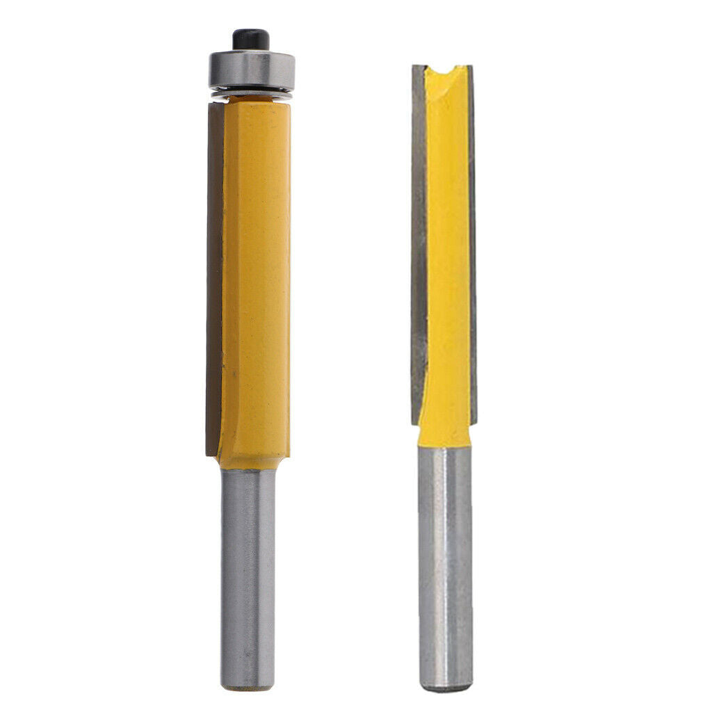 Set of 2 Cutting 2" 3"Long Router Bit Slotted Straight Cutter 8mm Shank