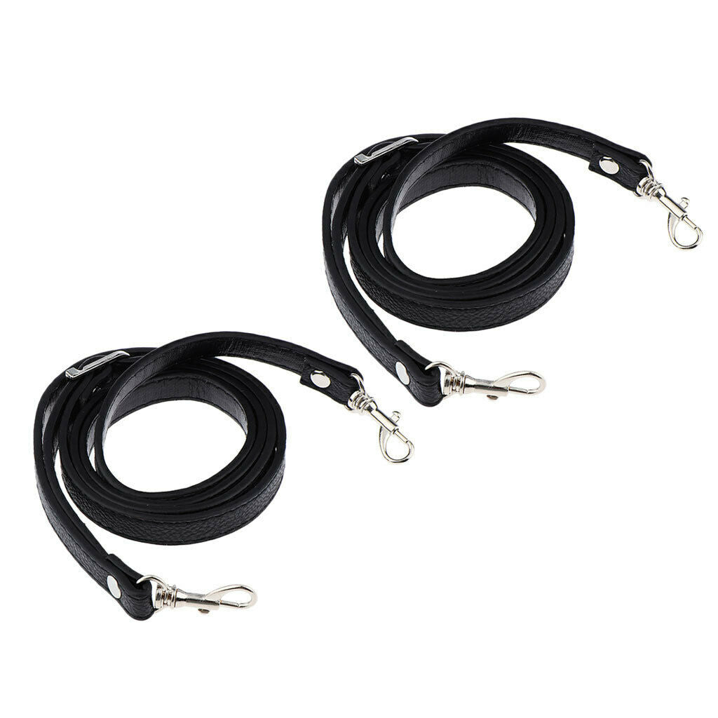 2pcs Adjustable Leather Shoulder Bag Strap Belt Replacement Lobster Clasp
