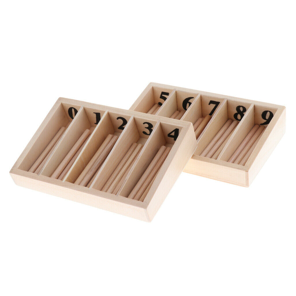Box Sticks Numbers Board Counting Table Wooden Math Educational Toys