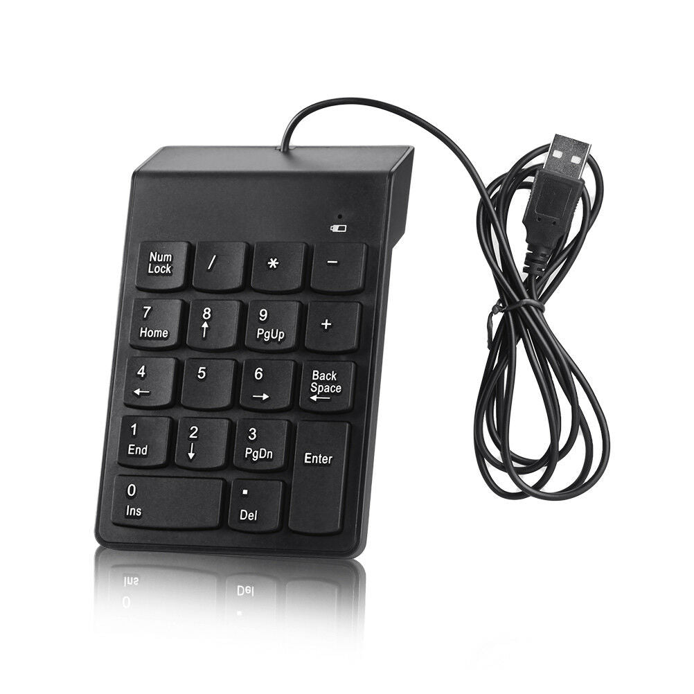 USB Number Pad Numpad Numeric Keypad 18 Keys Keyboard For Laptop Deskto PCBDAU