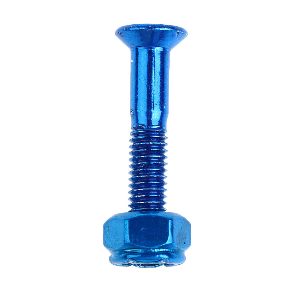 12x 1" Longboard Skateboard Mounting Bolts Screws Truck Hardware Blue+Red
