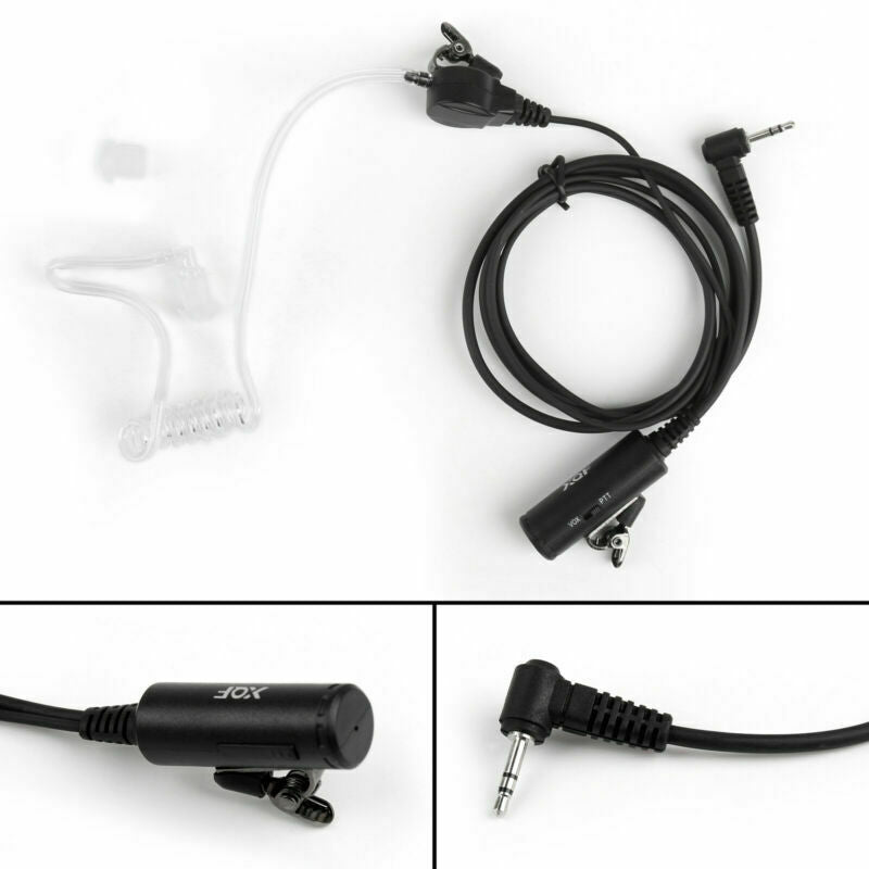 5x 2.5mm Covert Acoustic Tube Headset Mic VOX PTT For  T6200 Radio  AT2