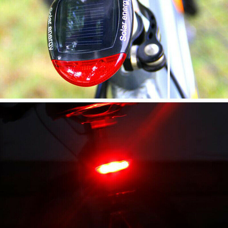 1Pc Solar Power LED Bicycle Night Cycling Safety Warning Lamp Bike AccessoriBDA