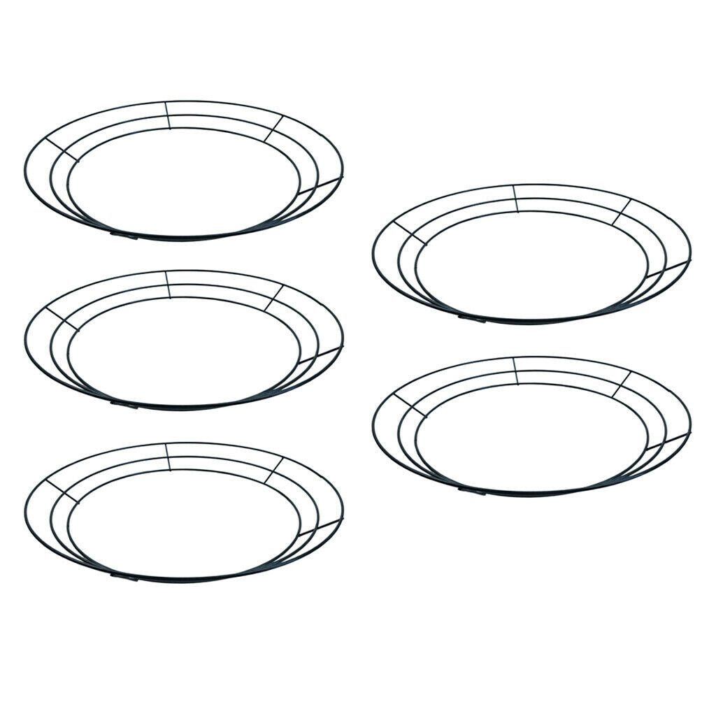 5Pcs/Set Round Metal Wire Floral Wreath Frame Floral Craft for Wedding 25cm