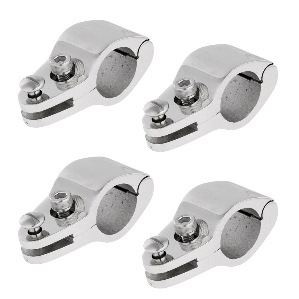 4xBoat Cover/Canopy Fitting Tube Knuckle Clamp Fit 22mm OD Tube Frame Hinged