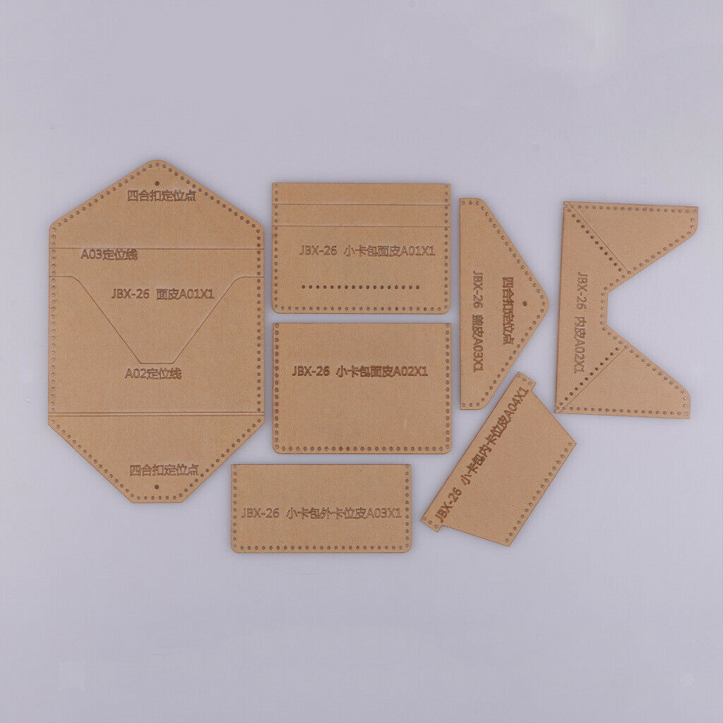 7Pcs DIY Acrylic Template Leather Stencils Art Crafts for Card Bag Making