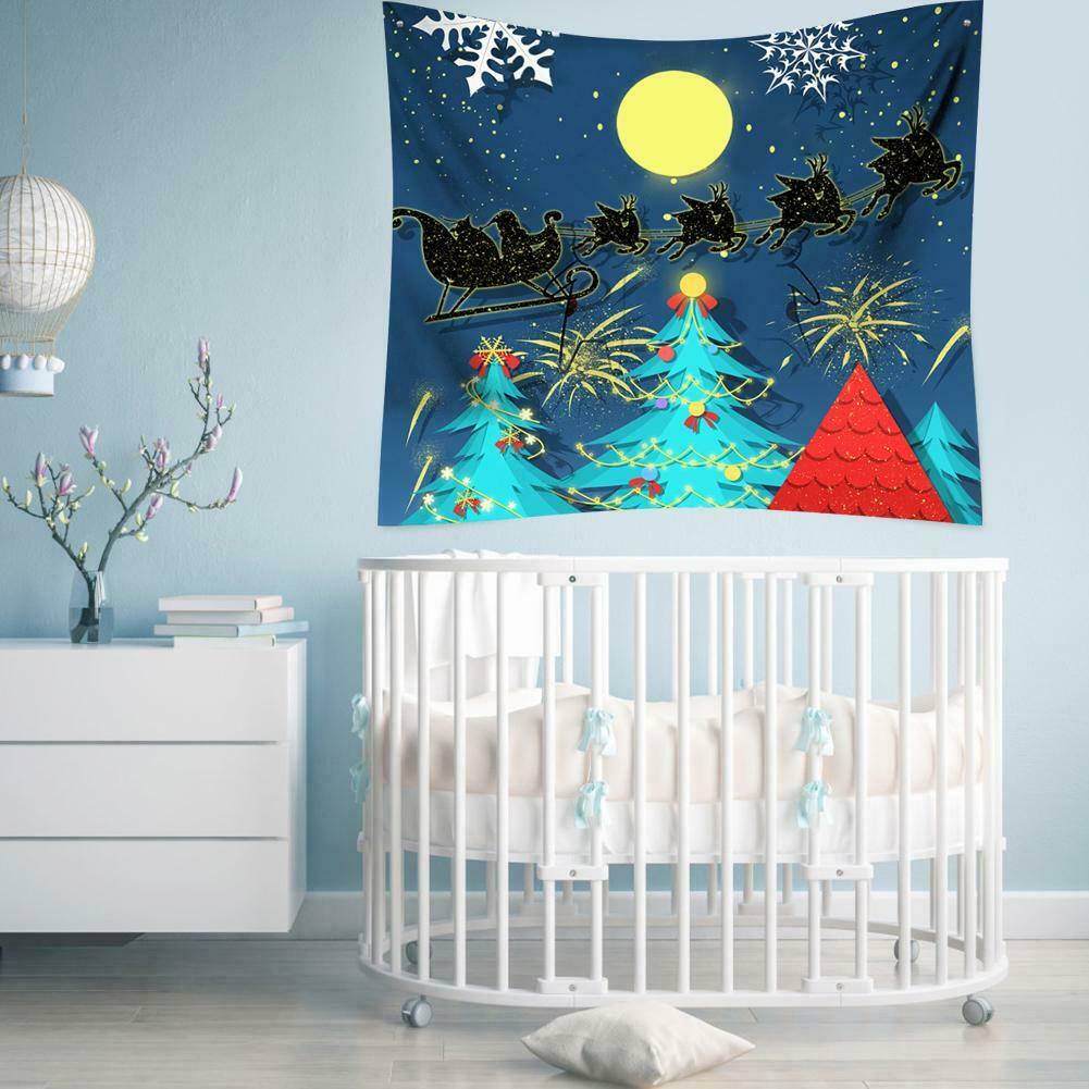 Christmas Tree Tapestry Xmas Tablecloth Beach Towel Yoga Mat Home Decor @