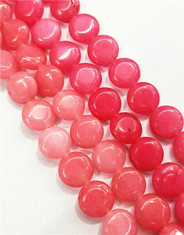 1 Strand 12x6mm Rose Malay Jade Round DIY Spacer Loose Beads 15.5inch HH7801