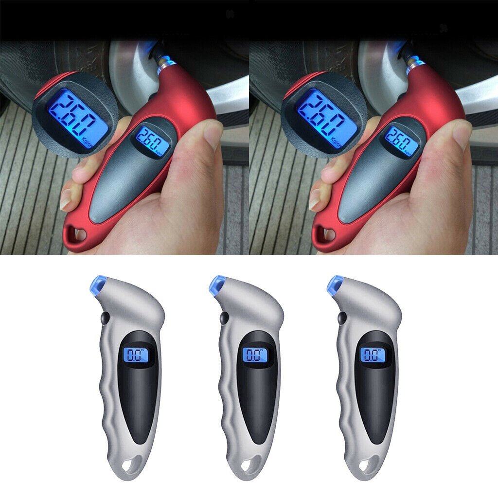 3pcs Digital Tire Tyre Pressure Gauge Meter Bicycle 150PSI Backlight Tester