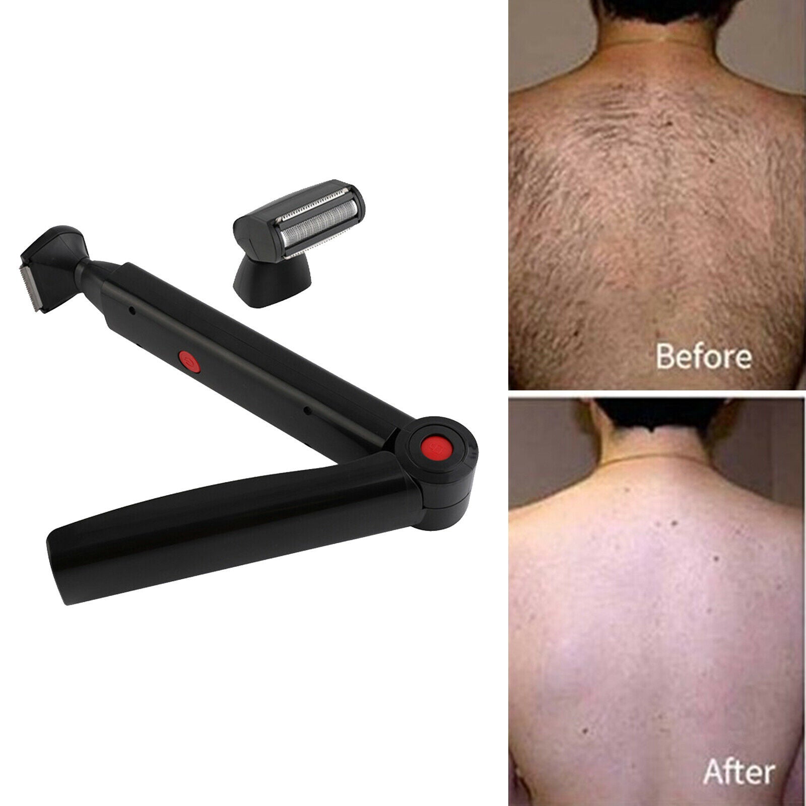 Portable USB Electric Back Hair Shaver Trimmer Back Hair Removal Groomer