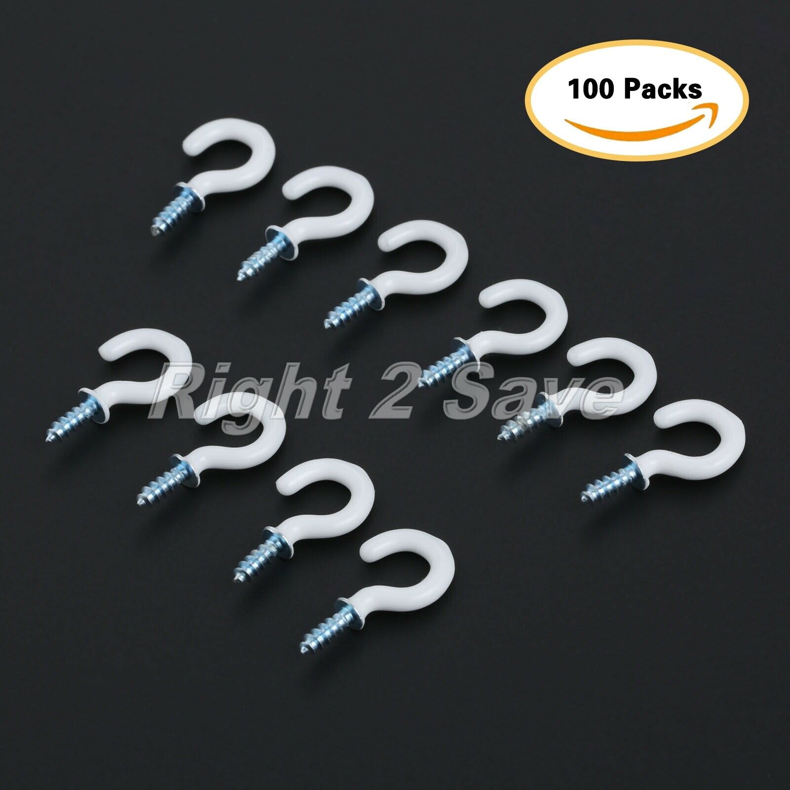 100Pcs 0.94" Strong Durable Sharp Vinyl Coated Ceiling Hooks Space-saving