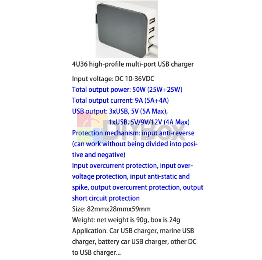 USB Fast Charging DC DC Power Supply 12V 24V 36V To 5V QC 2.0 3.0 Quick Charger