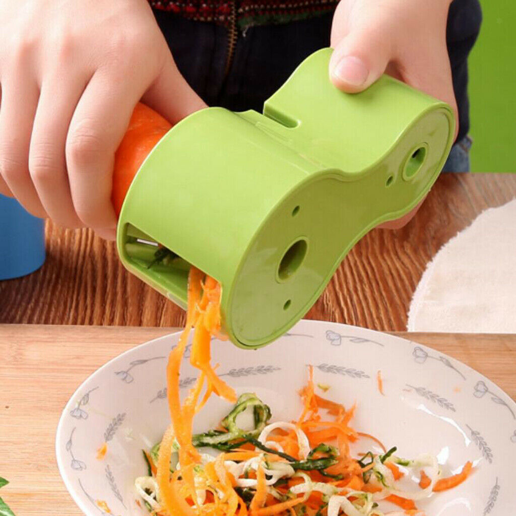 Dual-head Cutter Spaghetti Veggie Maker Vegetable Slicer w/Sharpener Green
