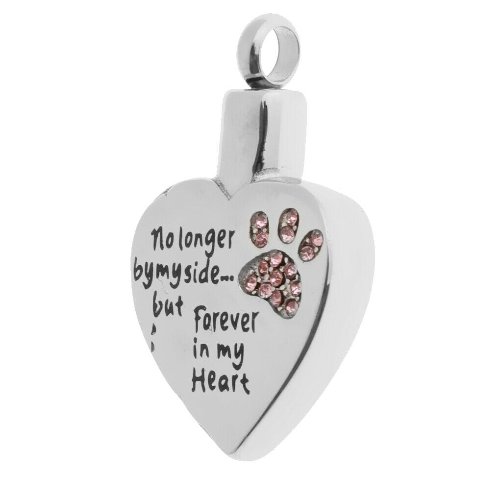 4 Pieces Stainless Steel Heart Ash Urn Pendant Memorial Cremation Wax Cord