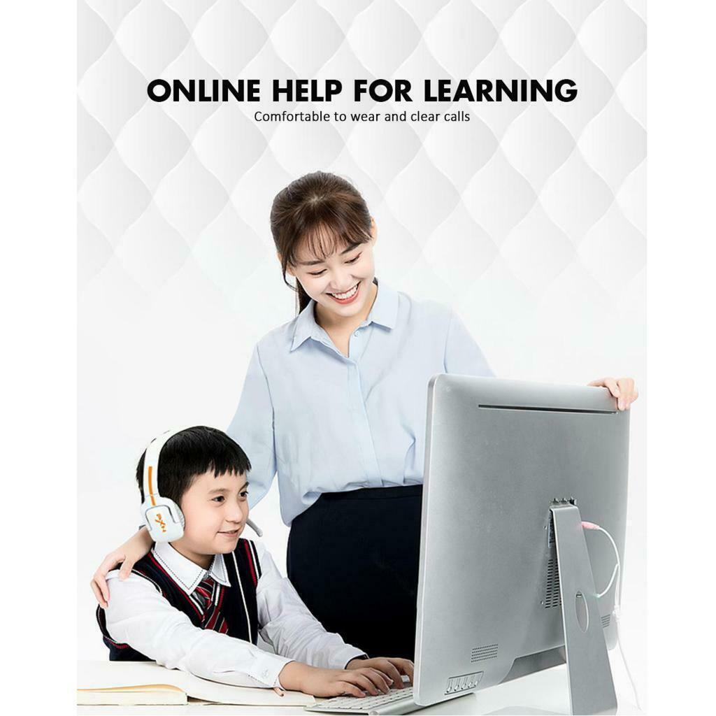 Gaming Headset with Noise Reduction Detachable Mic Adjustable for PC White