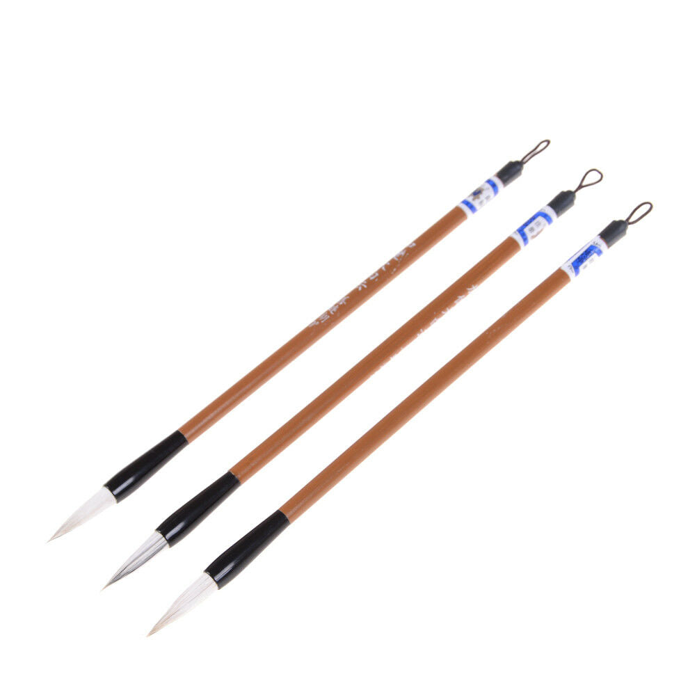 3pcs Chinese Japanese Water Ink Painting Writing Calligraphy Brush Pen White  Rf