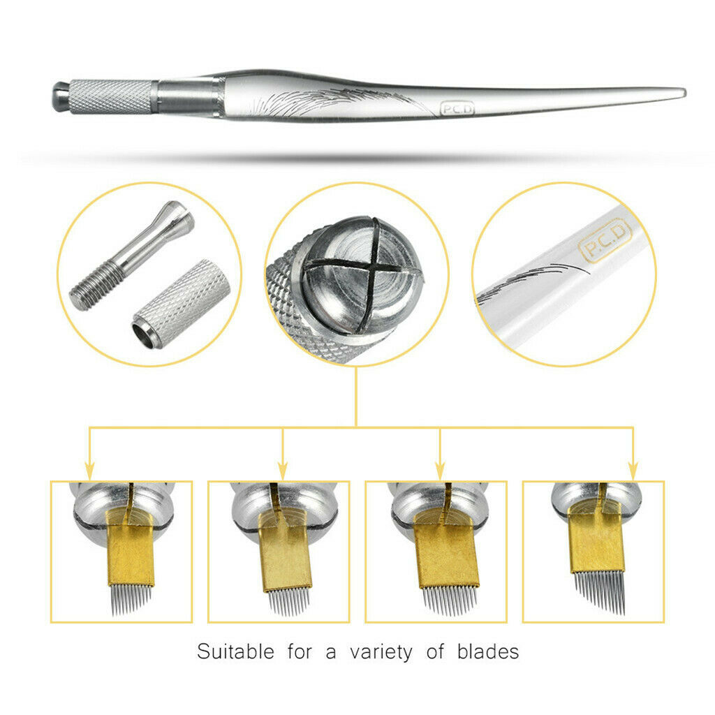Permanent Makeup Kit Tattoo Pen Needles Pigment Ink Holder Finger Rings Caps