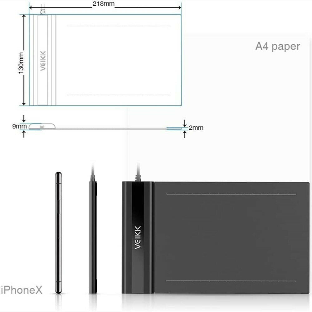 Ultra-Thin VEIKK S640 Drawing Tablet Graphic Drawing Tablet 6x4 Inch Pen Tablet