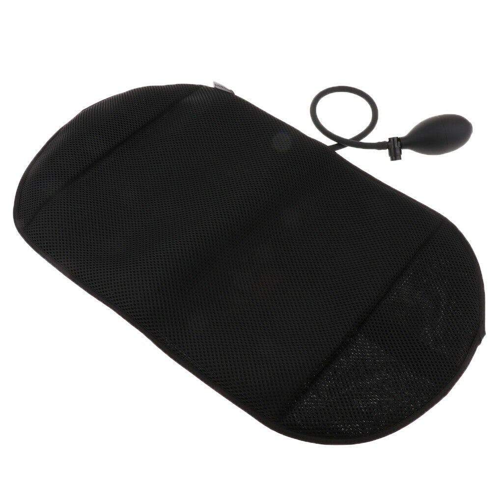Portable Inflatable Lumbar Support Pillow Back Massage Pillow Travel Black