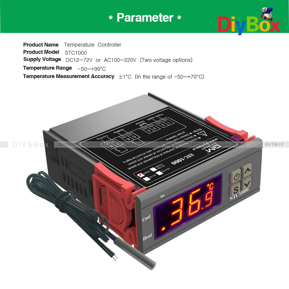 DC 24V STC-1000 Digital Temperature Control Controller Sensor All-Purpose Probe