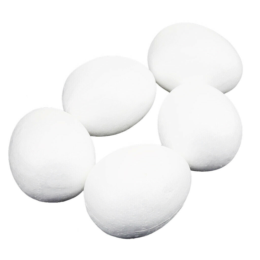 5 lot White Decorate Foam Egg Easter Craft Festive Decor Modelling Craft