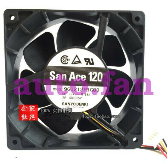 1 PCS Brand New 9G1212P1G09 12V 0.83A 120*38cm 4-Wire Cooling Fan For Sanyo
