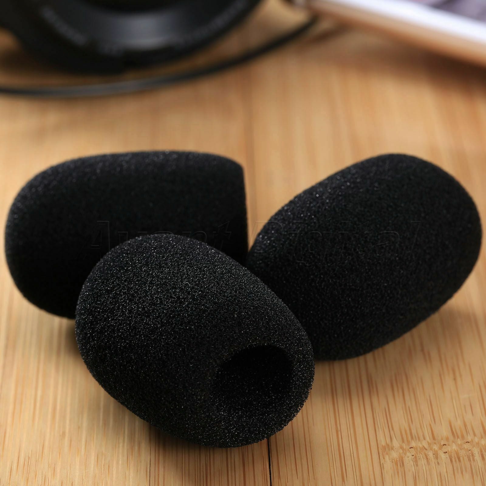 40x15mm Black Foam Sponge Microphone Headset Cups Mic Cover For Stage Karaoke