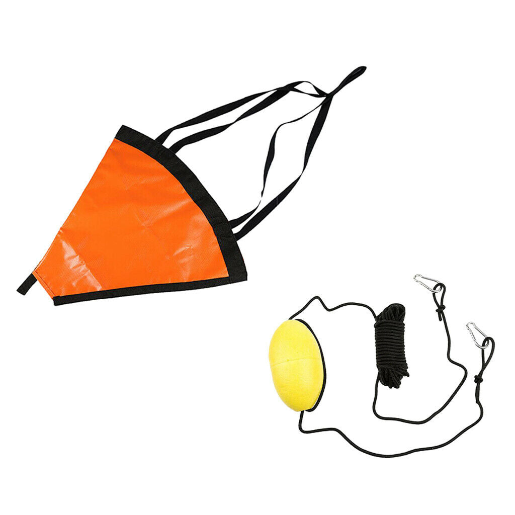 Sea Anchor Drogue Drift Brake 24inches 60cm PVC Rope for 21ft / 6.2m boat