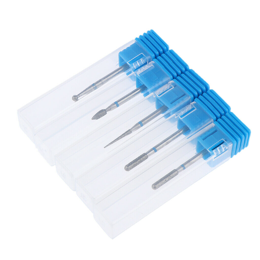 5pcs/set Alloy Small Barrel Head Nail Drill Bits Set Nail Tips Grinding Head