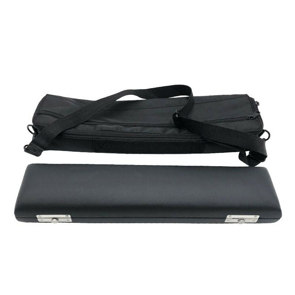 Durable PU Leather 16 Holes Flute Hard Case Bag Protector Black Case Only