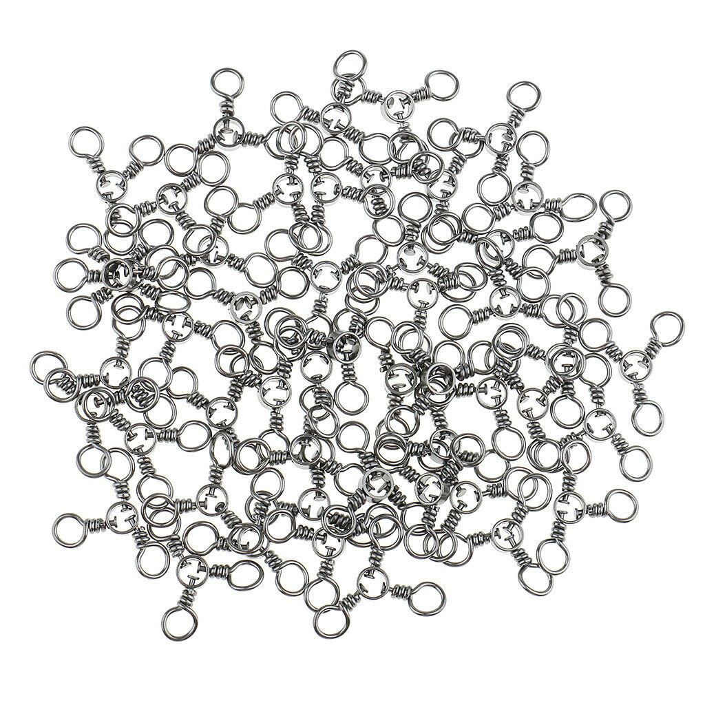50pcs Stainless Steel 3 Way Triple Barrel Swivels Fishing Tackle Tools 3#