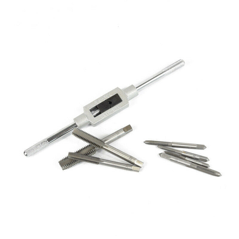 Tap and Die Set Hardware Tool Hand Tap Wrench Die Cutter Metric Tap Set 8Pcs Set