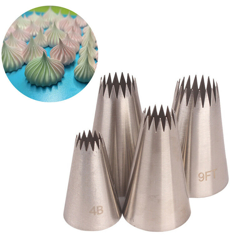 4PCs Large Icing Piping Nozzles Cake Baking Cookie Cupcake Piping Nozzle .l8