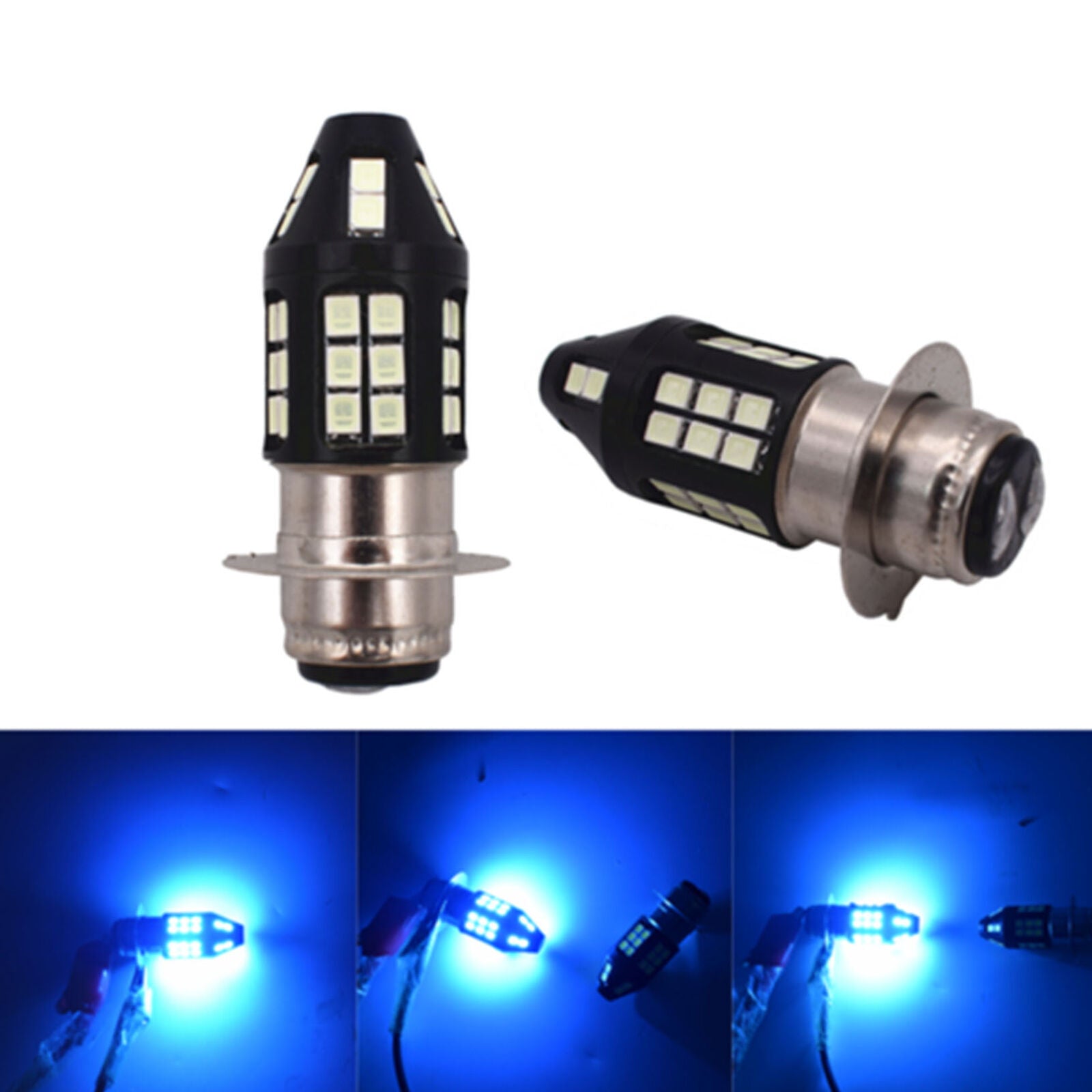 2x H6M Ice Blue 8000K LED Headlight Bulbs For Yamaha Raptor 700 700R 2006-2018
