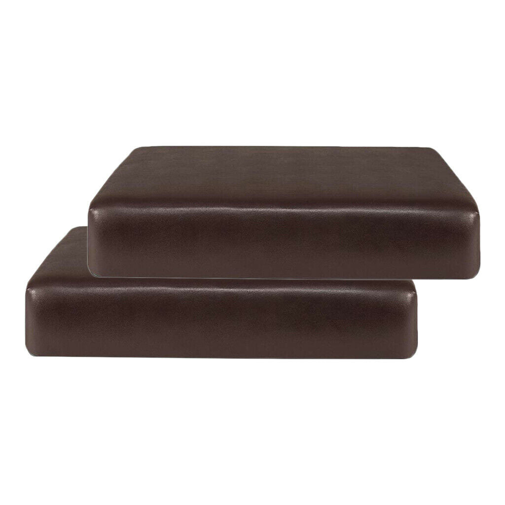 2pcs PU Leather Stretch Sofa Couch Seat Cushion Slipcovers Washable 1 Seater