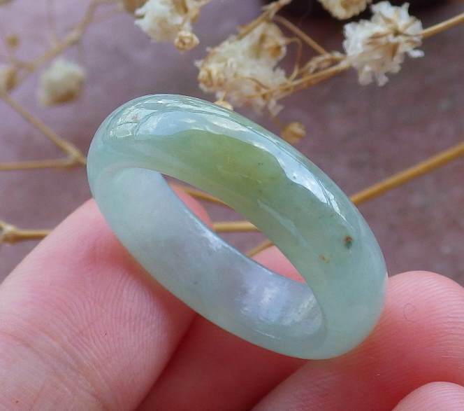 Certified yellow% natural A jade jade round ring US 7-8.5