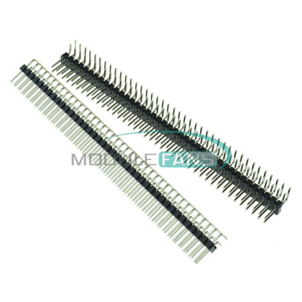 20PCS 2 x 40 Pin 2.54mm Male Double Row Right Angle Pin Header Strip