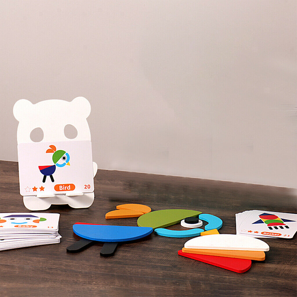 Wooden Jigsaw Puzzles Brain Teaser Building Learning STEM Toys for Kids